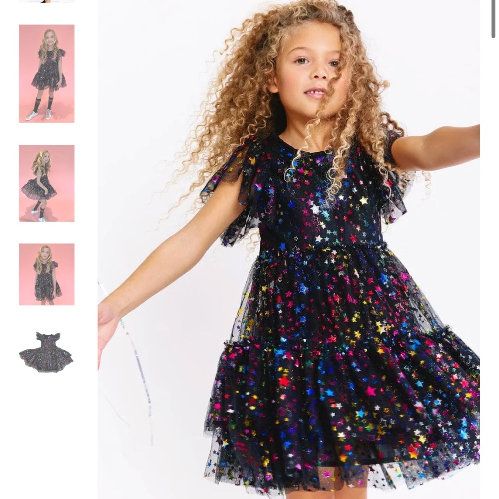 Lola and the boys Shining rainbow Star tulle dress
